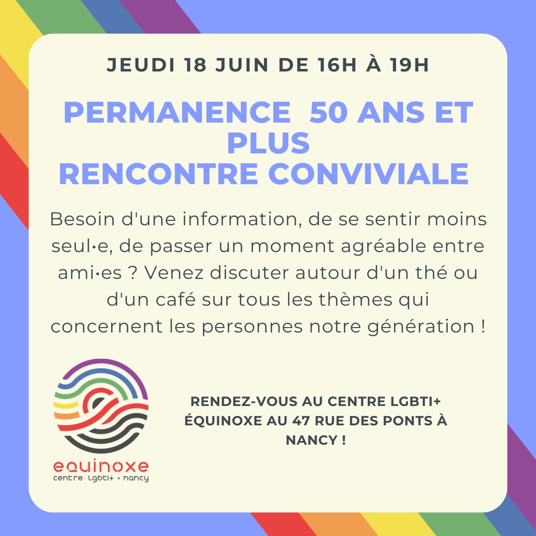 PERMANENCE 50 ANS ET PLUS RENCONTRE CONVIVIALE